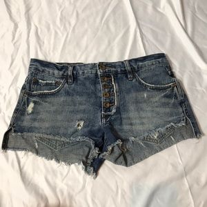 Free people distressed denim shorts